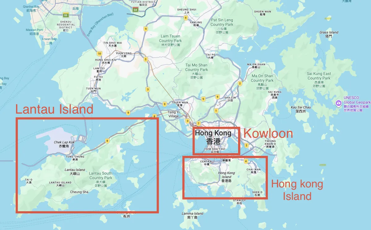 Map of Hong Kong