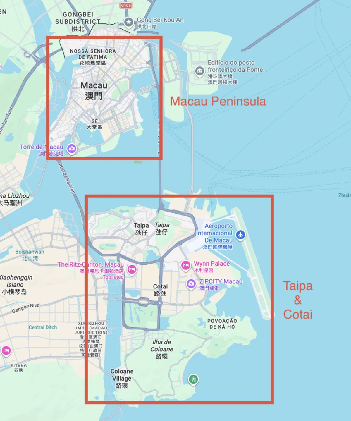 Map of Macau