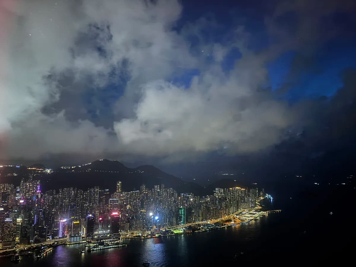 View of Hong Kong skyline from Ozone at The Ritz-Carlton