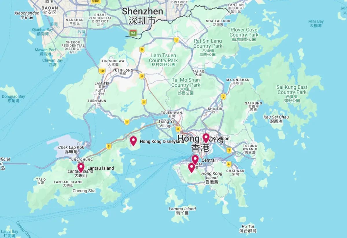 Places included in this itinerary