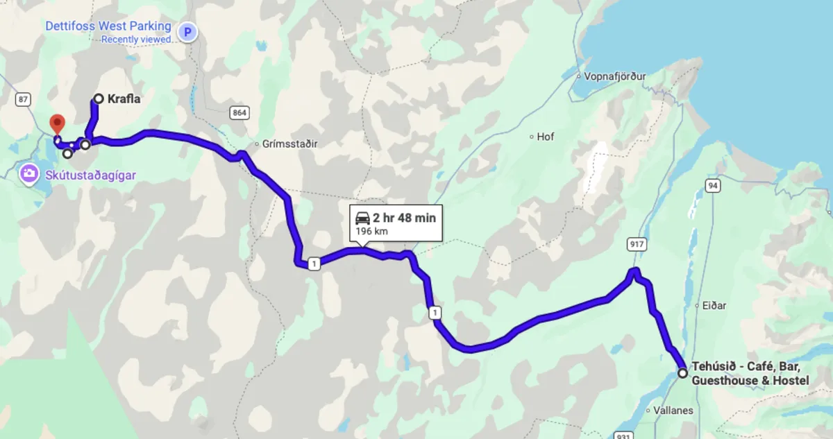 Route map for Day 6